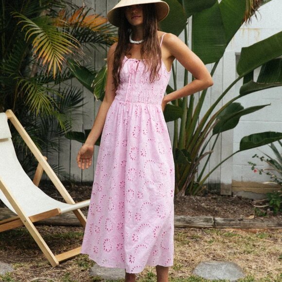 Charlie Holiday Anne Maxi Dress in Rose Size Small NWT - Picture 2 of 11